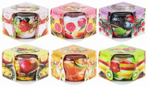 Świeczki zapachowe owocowe HOME AROMA w szkle (Komplet 6 szt)
