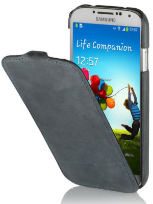 etui Skóra Szare Samsung Galaxy S4 - STILGUT