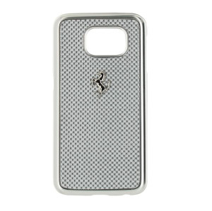 FERRARI GT Carbon Hard Case etui do Samsung Galaxy S6 G920 - SILVER