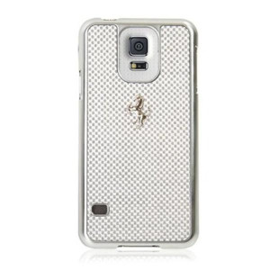 FERRARI Carbon Hard Case etui do Samsung Galaxy S5 G900 - SILVER
