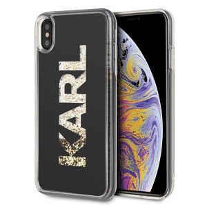 KARL LAGERFELD Glitter Karl Logo etui do iPhone XS Max - BLACK