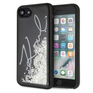 KARL GLITTER LIQUID STARS etui do iPhone SE 2020 / 8 / 7 - BLACK