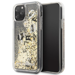 KARL GLITTER CHARMS etui do iPhone 11 Pro - GOLD