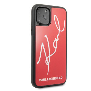 KARL GLITTER SIGNATURE etui do iPhone 11 Pro - RED