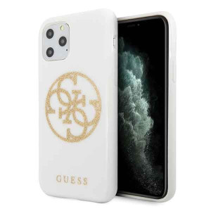 Guess Glitter 4g Circle Logo Etui Do Apple Iphone 11 Pro - White