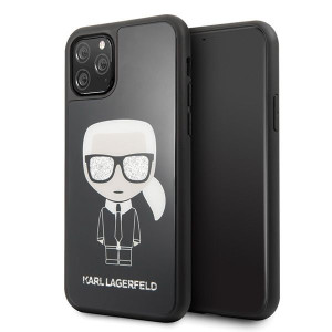 Karl Lagerfeld Hardcase Iconic Glitter Etui Do Iphone 11 Pro - Black