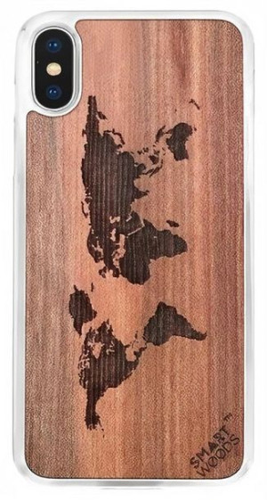 Smart Woods Mapa Świata Clear - etui do Apple iPhone XS Max