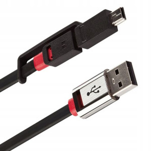 Monster kabel 2w1 USB do Micro USB - Mini USB 1m