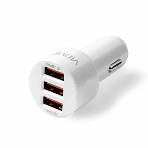 Ładowarka samochodowa VIDVIE CC513 3xUSB + kabel Lightning 3.4A biały
