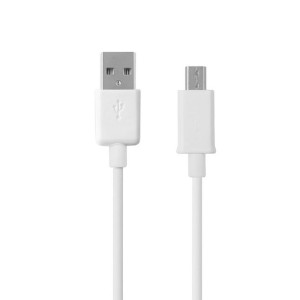 Kabel USB/Micro 80cm, wtyk 8mm biały BULK