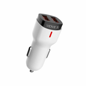 Ładowarka samochodowa VIDVIE S-CC06 2xUSB + kabel micro 2.4A biały