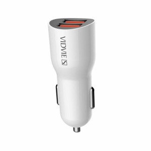 Ładowarka samochodowa VIDVIE S-CC02 2xUSB + kabel micro 2.4A biały