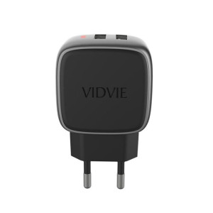 Ładowarka sieciowa VIDVIE XL-PLE203 2xUSB 2.4A 12W czarny/srebrny PUDEŁKO