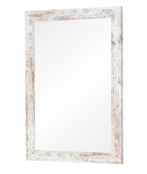 Lustro w ramie klejonej PREMIUM 80x60 BIAŁY SHABBY