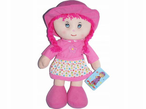 Lalka Szmacianka Duża Szmaciana Ciemna Różowa 48cm