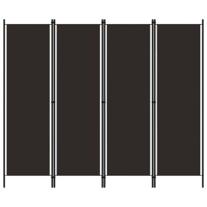 Parawan 4-panelowy, brązowy, 200 x 180 cm