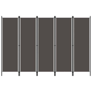 Parawan 5-panelowy, antracytowy, 250 x 180 cm