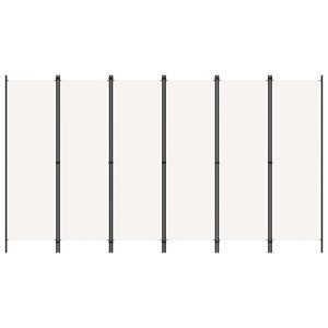 Parawan 6-panelowy, kremowy, 300 x 180 cm