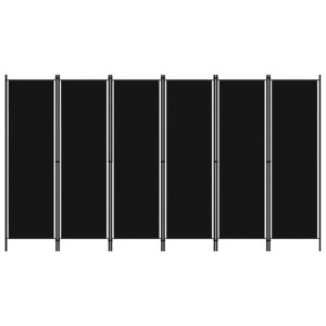 Parawan 6-panelowy, czarny, 300 x 180 cm