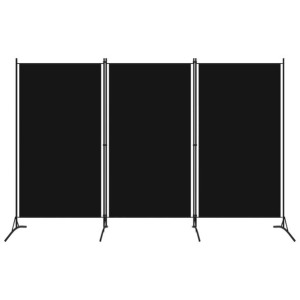 Parawan 3-panelowy, czarny, 260 x 180 cm