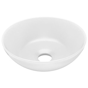 Umywalka łazienkowa, ceramiczna, matowa biel, okrągła