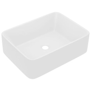 Luksusowa umywalka, matowa biel, 41x30x12 cm, ceramiczna