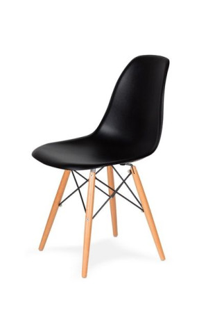 Krzesło DSW WOOD czarne.03 - podstawa drewniana bukowa