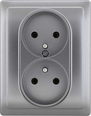 Gniazdo podw z uziemieniem inox