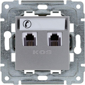 Gniazdo tel podw RJ11 inox