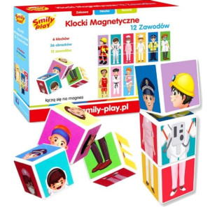Smily Play Klocki Magnetyczne Układanka 12 Zawodów SP83465