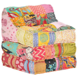 Puf modułowy, patchwork, tkanina
