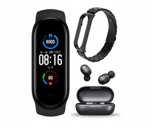 Xiaomi Mi Band 5 + Folia + Bransoleta + Airdots