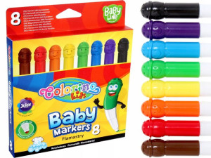 COLORINO Flamastry BABY MARKERS 8 Kolorów Mazaki
