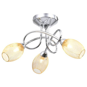 Lampa sufitowa z pozłacanymi kloszami na 3 żarówki G9