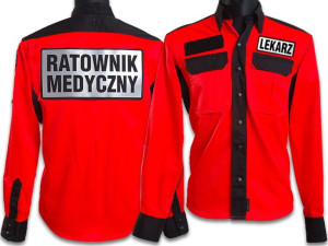 Koszula taktyczna ratownicza PRM FLUO z kompletem emblematów