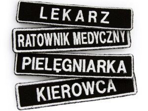 Imiennik FUNKCYJNY haftowany czarny na rzepie 10 x 2 cm