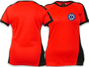 Koszulka FLUO damska PRM PAŃSTWOWE RATOWNICTWO MEDYCZNE niebieskie logo