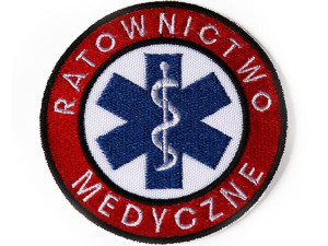 Emblemat RATOWNICTWO MEDYCZNE koło czerwone