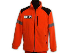 Polar ratowniczy FLUO z kompletem odblaskowych emblematów na rzep