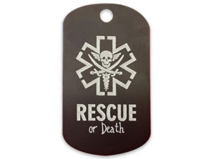 Nieśmiertelnik ratowniczy RESCUE OR DET grawerowany