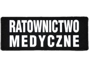 Emblemat RATOWNICTWO MEDYCZNE odblaskowy na rzepie 13 x 5 cm