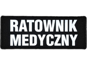 Emblemat RATOWNIK MEDYCZNY odblaskowy na rzepie 13 x 5 cm