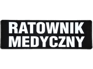 Emblemat RATOWNIK MEDYCZNY odblaskowy na rzepie 31 x 10 cm