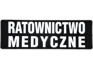 Emblemat RATOWNICTWO MEDYCZNE odblaskowy na rzepie 31 x 10 cm