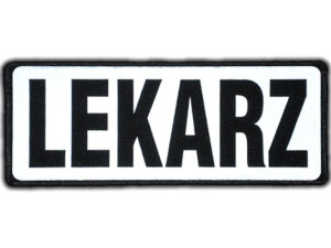 Emblemat LEKARZ odblaskowy na rzepie 13 x 5 cm NOWY