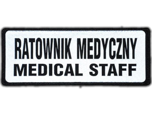 Emblemat RATOWNIK MEDYCZNY MEDICAL STAFF odblaskowy na rzepie 13 x 5 cm NOW