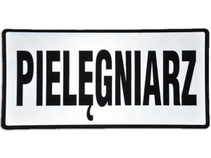 Emblemat PIELĘGNIARZ odblaskowy na rzepie 31 x 15 cm NOWY