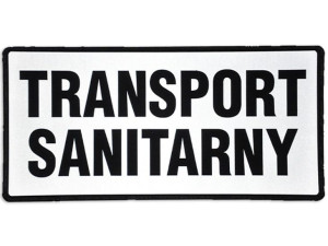 Emblemat TRANSPORT SANITARNY odblaskowy na rzepie 31 x 15 cm NOWY
