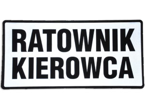 Emblemat RATOWNIK KIEROWCA odblaskowy na rzepie 31 x 15 cm NOWY