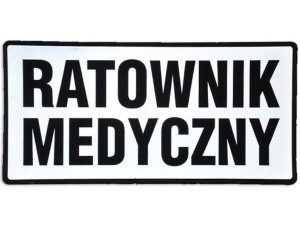 Emblemat RATOWNIK MEDYCZNY odblaskowy na rzepie 31 x 15 cm NOWY